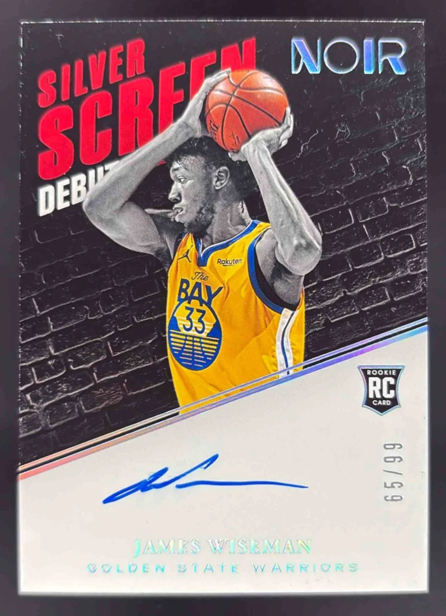 2020 Noir Silver Screen Debut Signatures #SS-JWM James Wiseman RC Auto /99