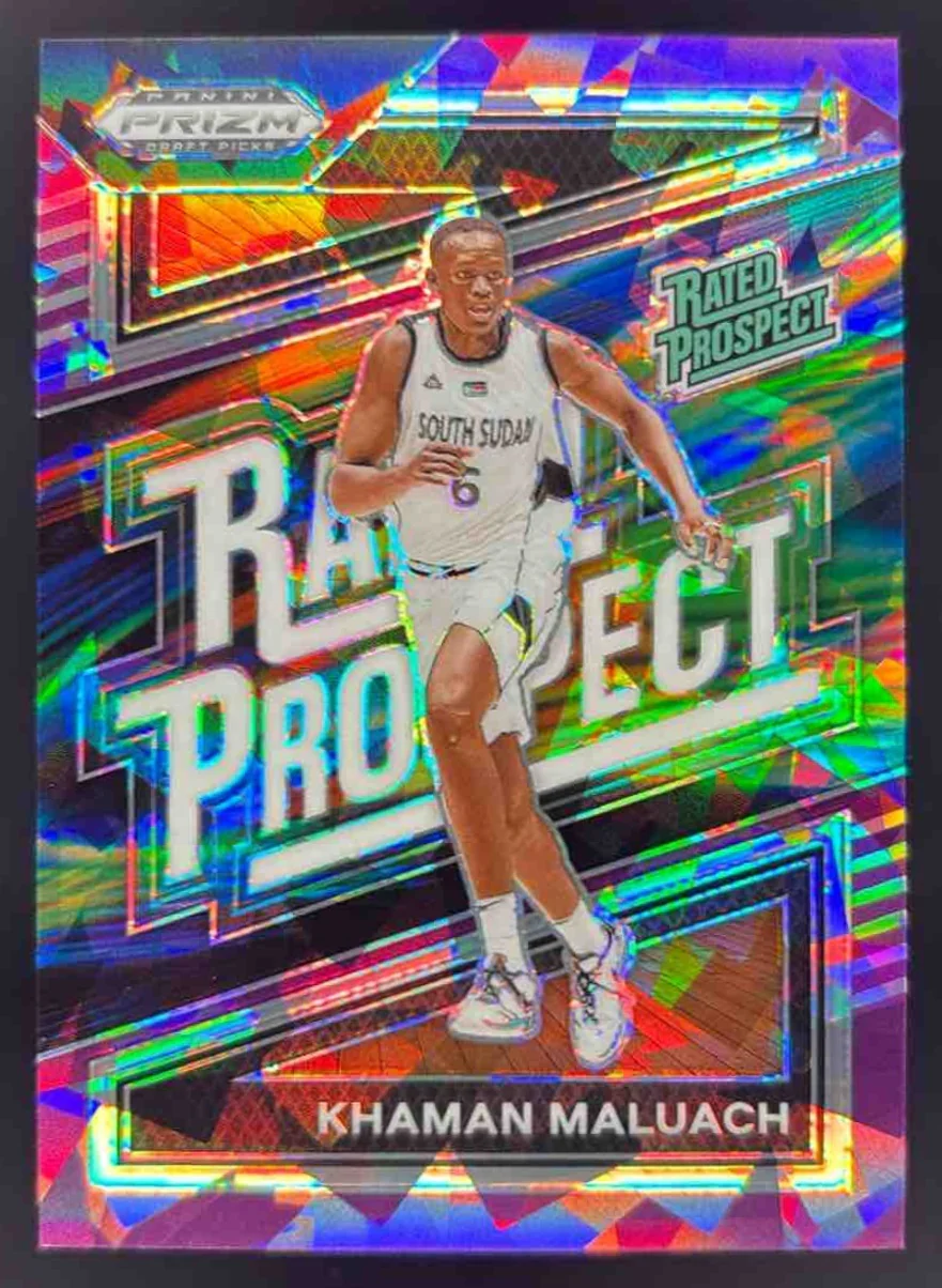 2024 Panini Prizm Draft Collegiate Rated Purple Ice #16 Khaman Maluach /149