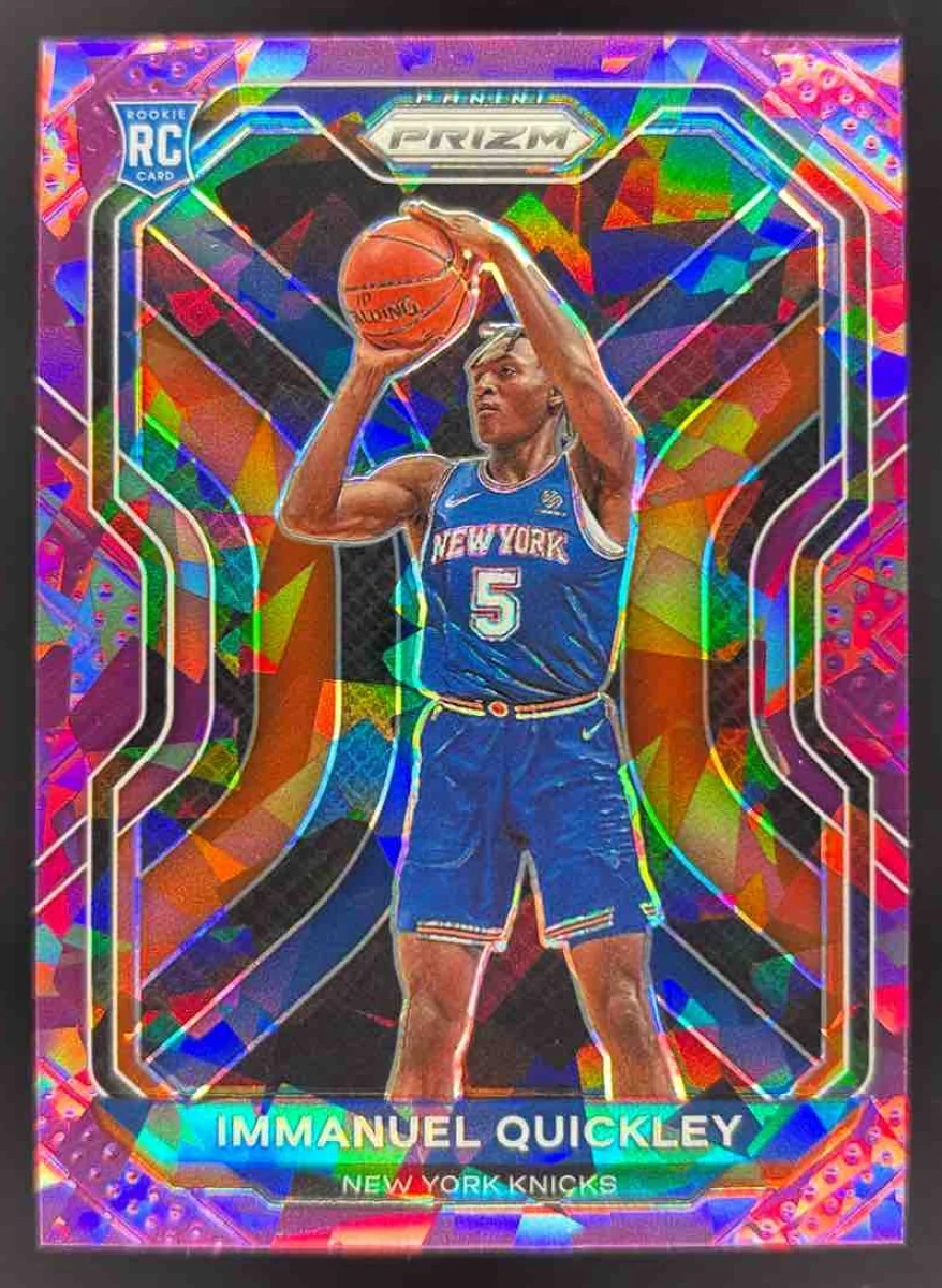 2020-21 Panini Prizm Purple Ice Prizms #296 Immanuel Quickley RC /175