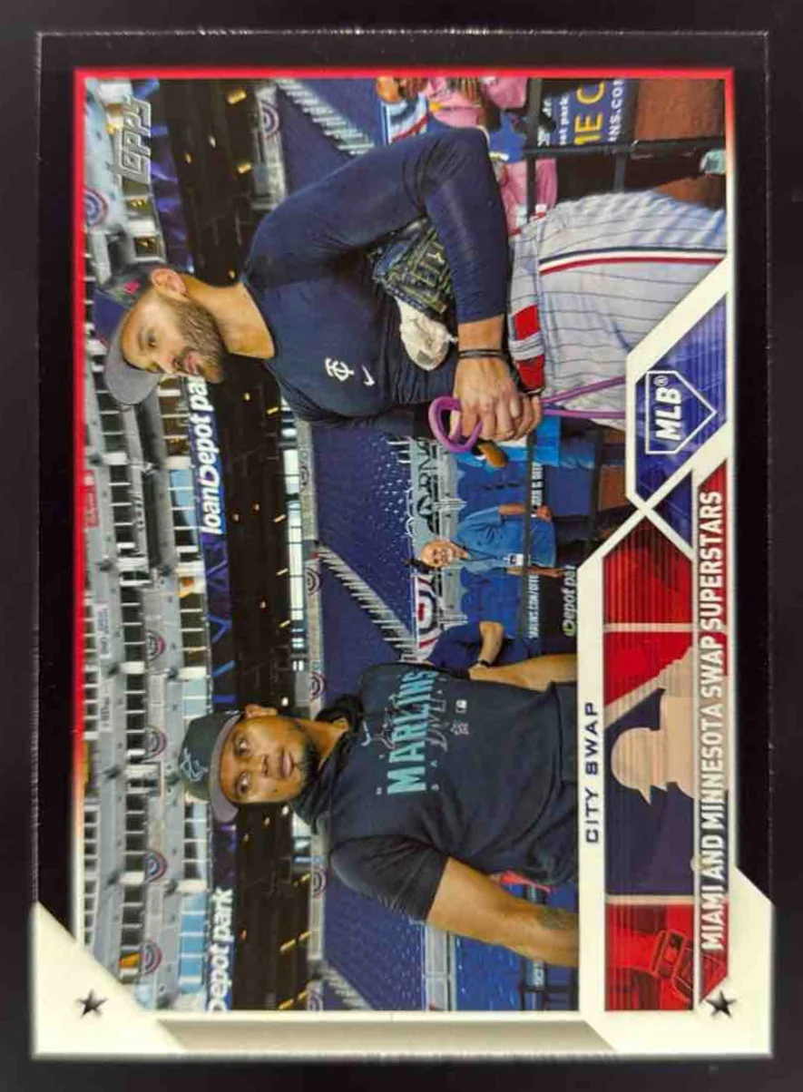 2023 Topps Update Black #US302 City Swap Luis Arraez Pablo Lopez /72