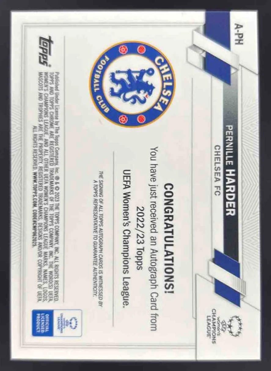 2022-23 Topps Chrome UEFA Women's Autographs #A-PH Pernille Harder Auto - Image 2