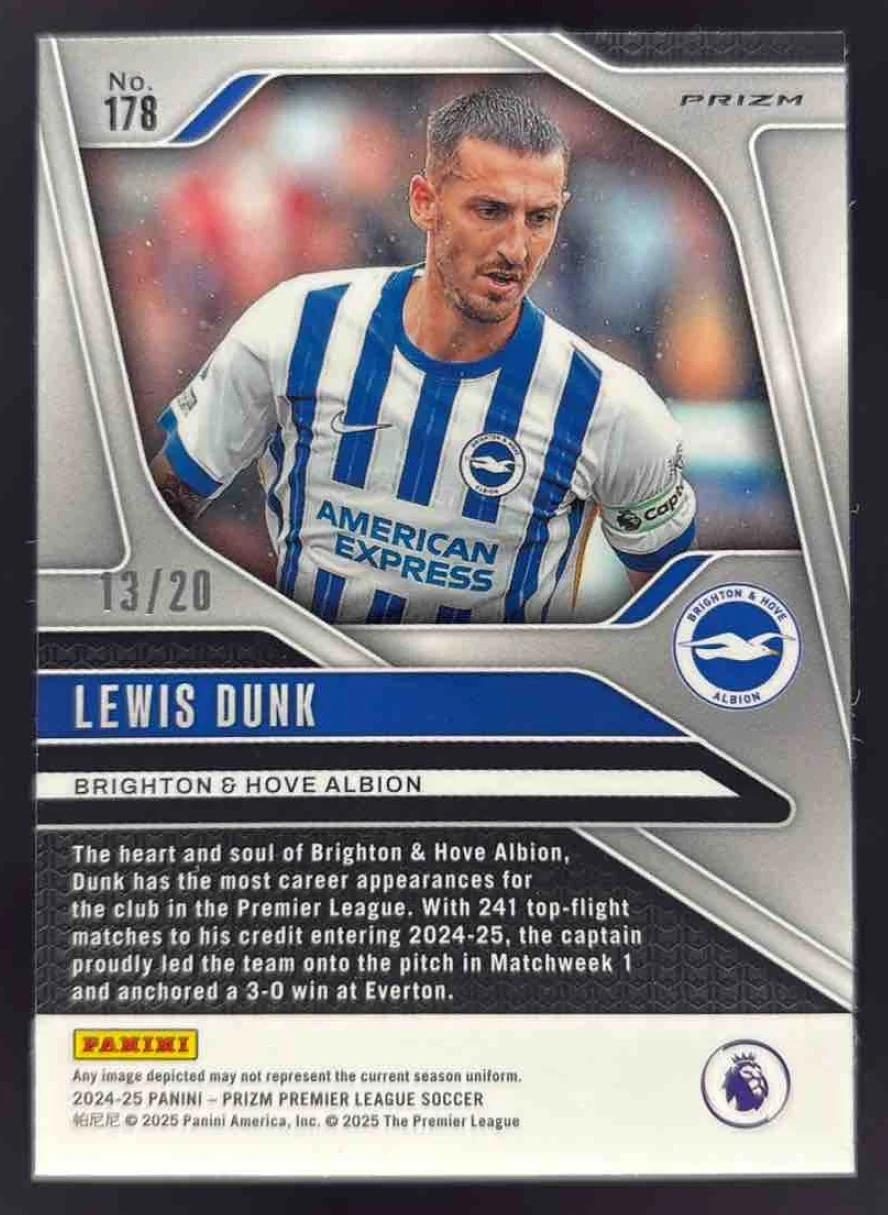 2024-25 Panini Prizm Premier League Choice Cherry Blossom #178 Lewis Dunk /20 - Image 2