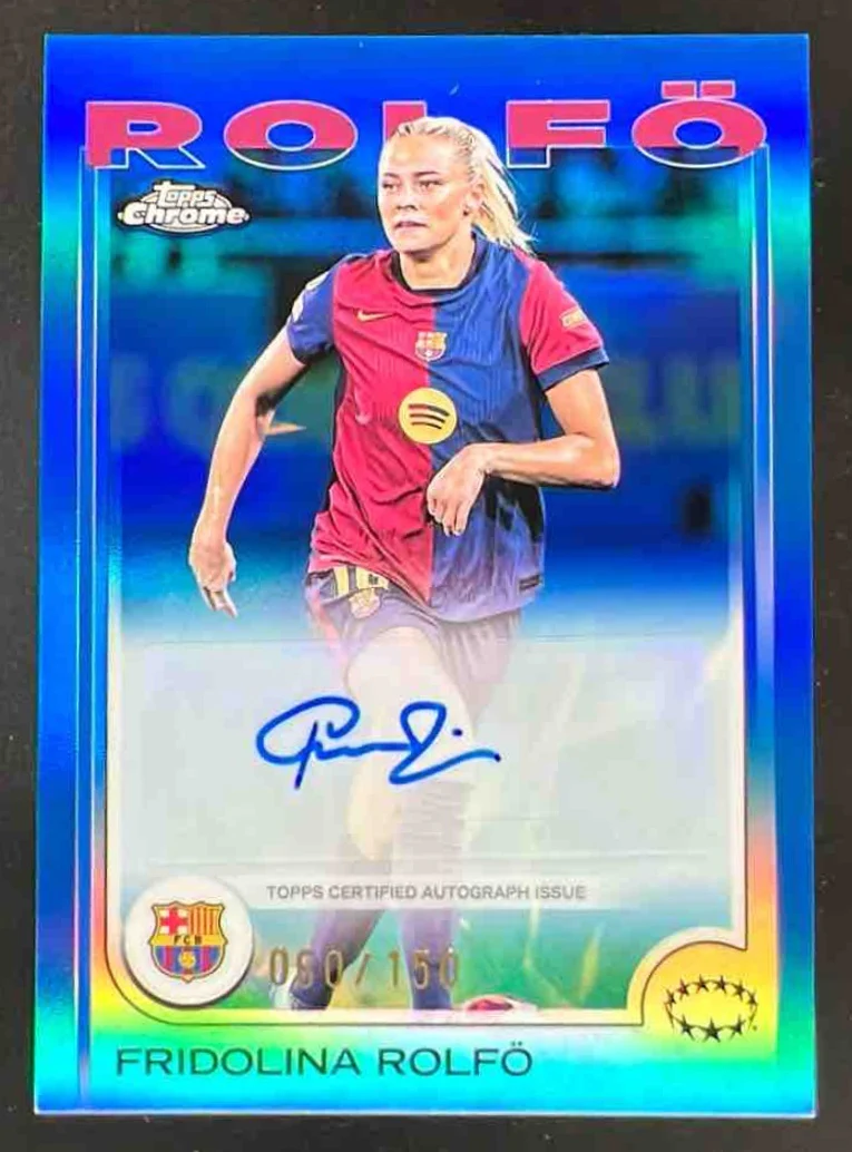 2024-25 Topps UEFA Women's Veterans and Rookies Blue Fridolina Rolfo Auto /150