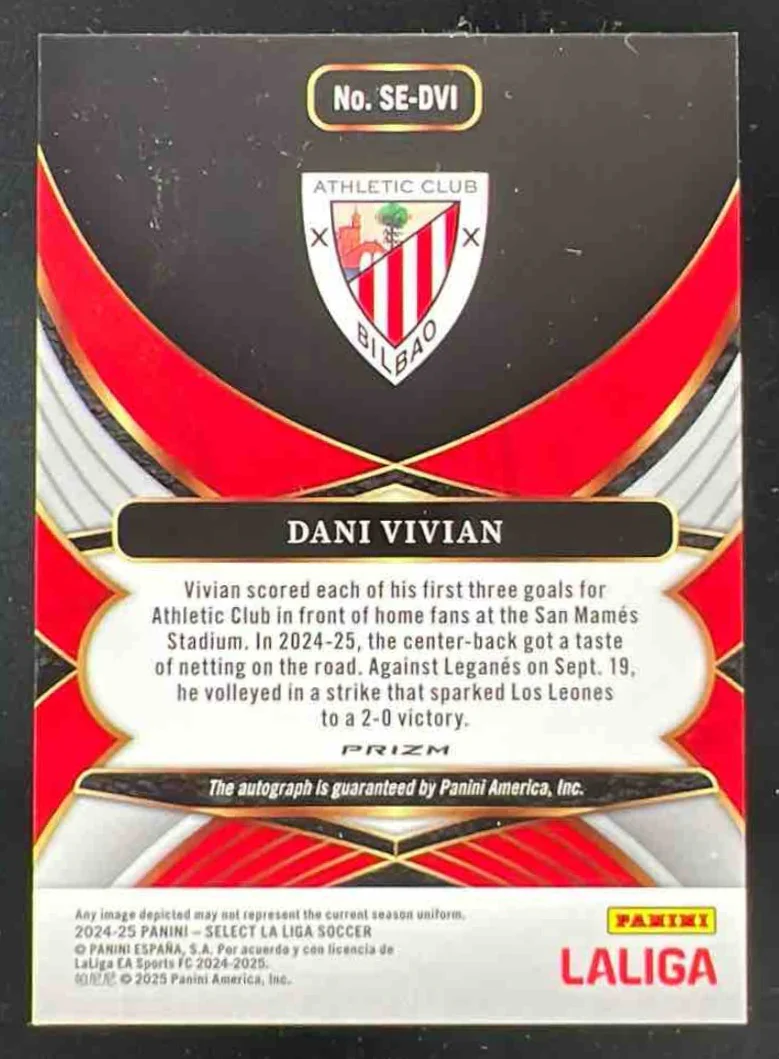2024 Panini Select La Liga Select Signatures #SE-DVI Dani Vivian Auto - Image 2