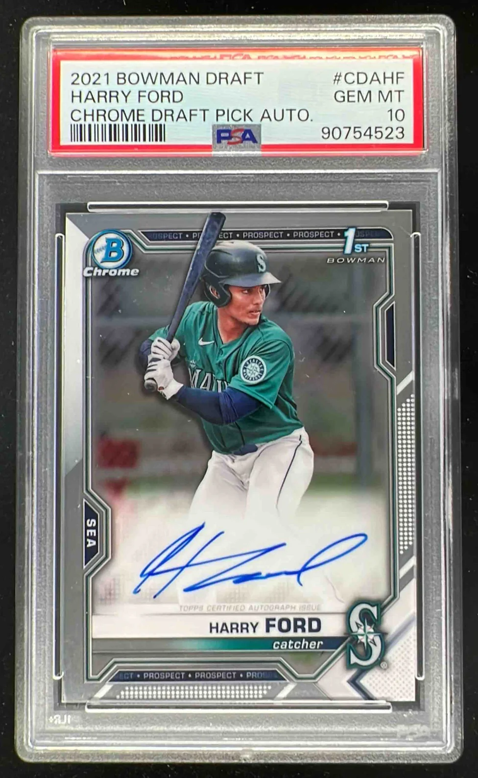 2021 Bowman Draft Chrome Pick #CDA-HF Harry Ford Autograph RC RC Auto PSA 10