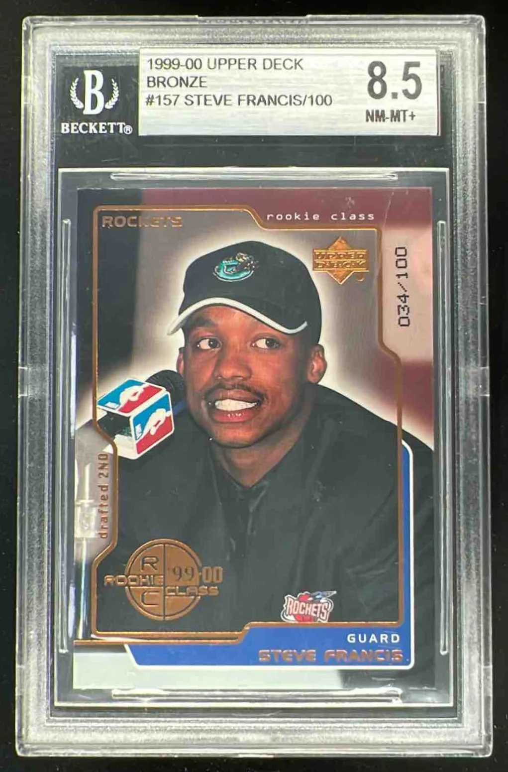 1999-00 Upper Deck Bronze #157 Steve Francis RC /100 BGS 8.5