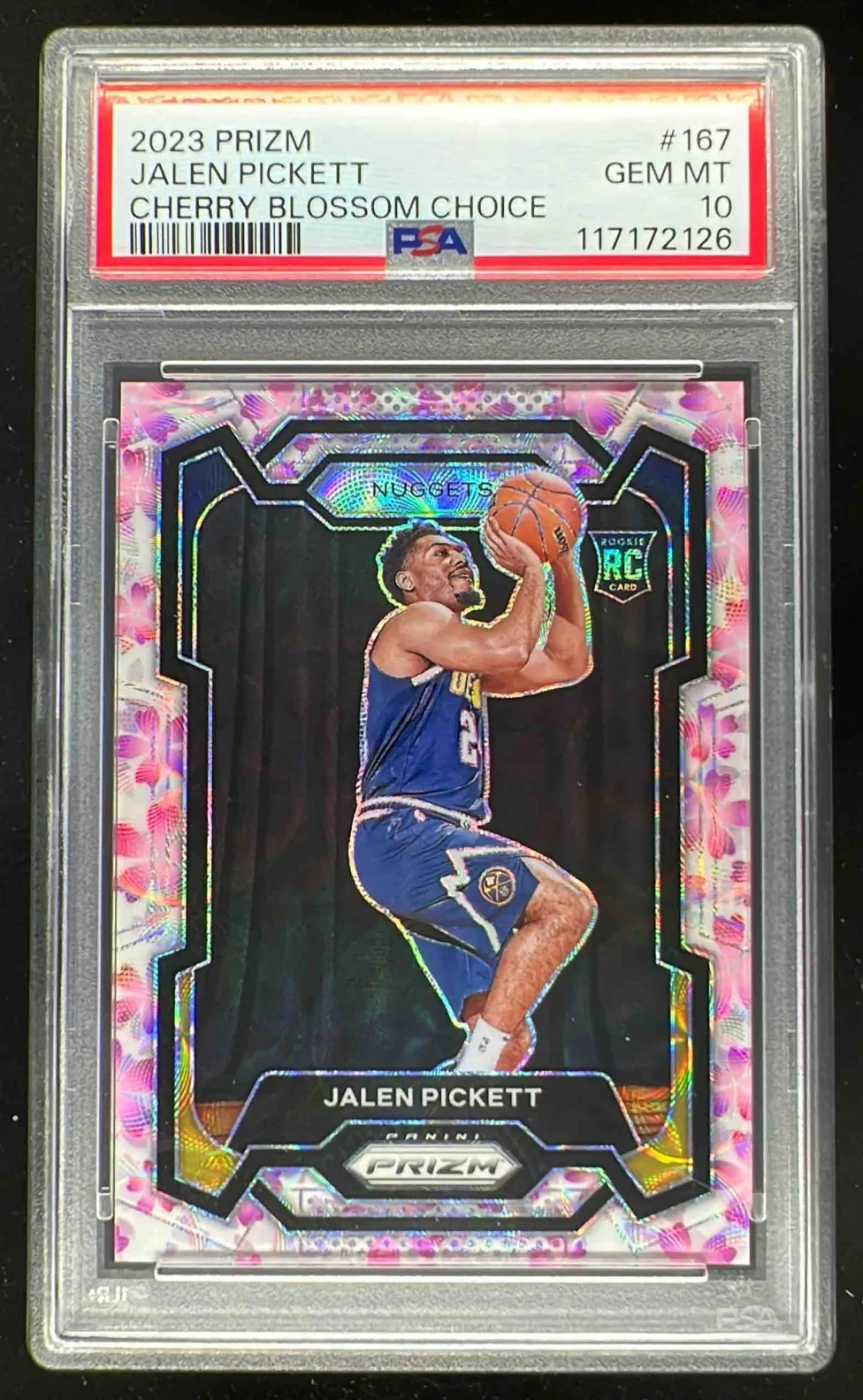 2023-24 Panini Prizm Choice Cherry Blossom #167 Jalen Pickett RC /20 PSA 10