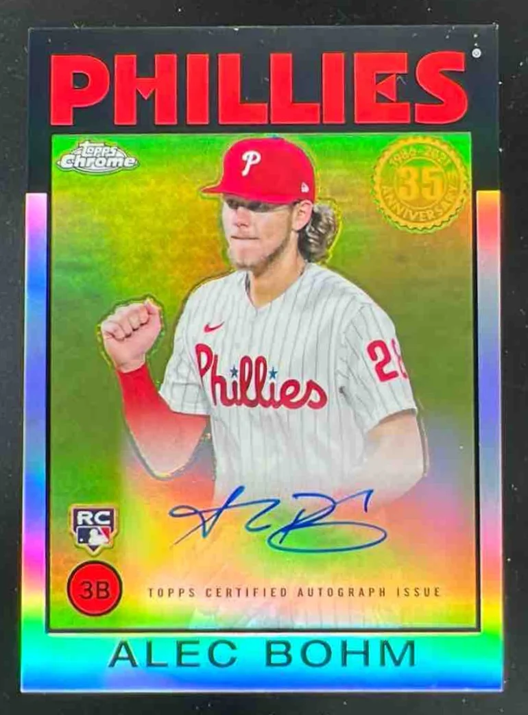 2021 Topps Chrome 1986 Topps Baseball Autographs #86A-AB Alec Bohm RC Auto /50