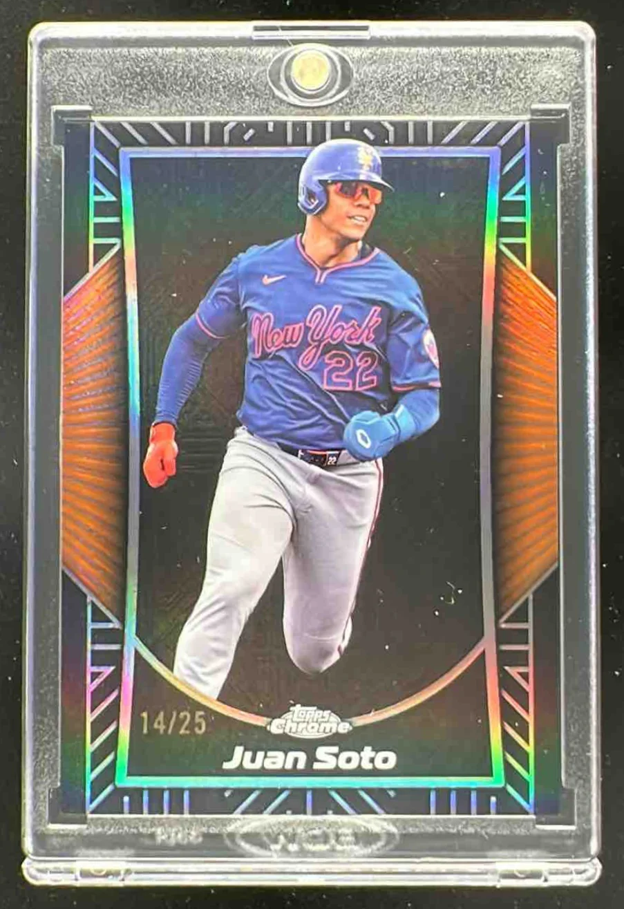 2025 Topps Chrome Shadow Etch Orange Refractor #SE-5 Juan Soto /25