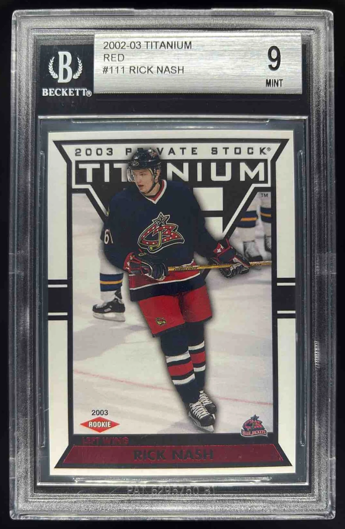 2002-03 Pacific Private Stock Titanium Red #111 Rick Nash Rookie RC /299 BGS 9