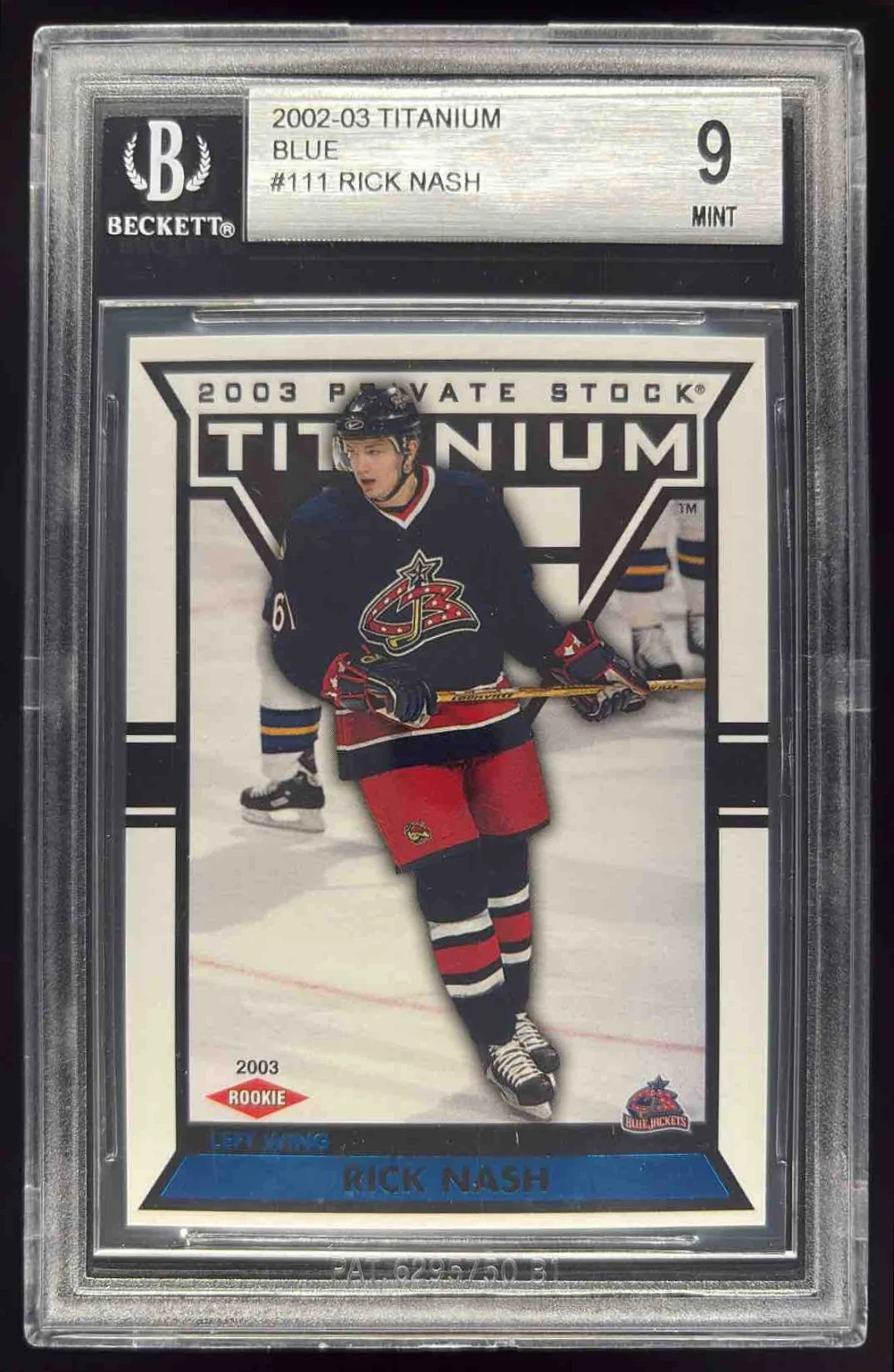 2002-03 Pacific Private Stock Titanium Blue #111 Rick Nash Rookie RC /450 BGS 9