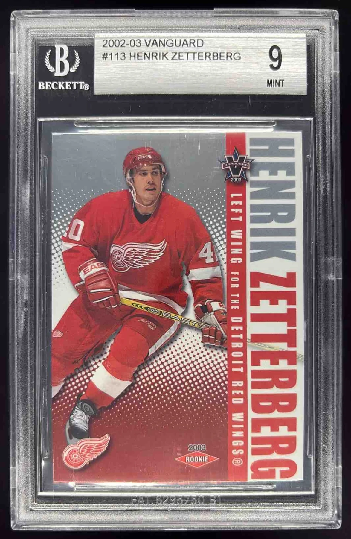 2002-03 Pacific Vanguard #113 Henrik Zetterberg Rookie RC /1650 BGS 9