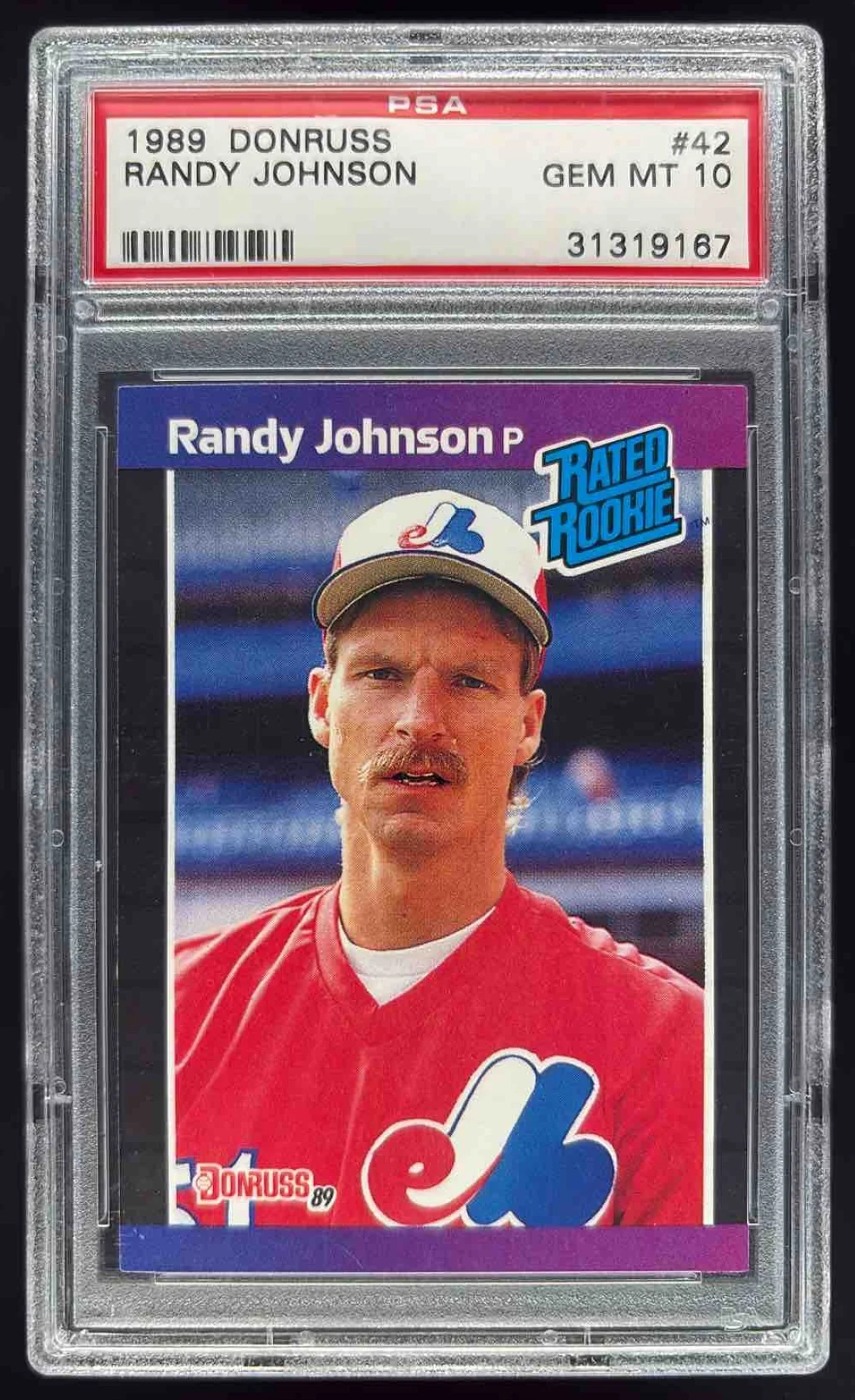 1989 Donruss #42 Randy Johnson UER RC Rated Rookie PSA 10