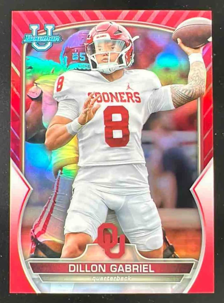 2022 Bowman University Chrome Red Refractor #12 Dillon Gabriel /5