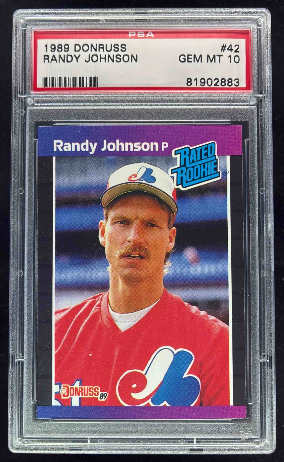 1989 Donruss #42 Randy Johnson UER RC Rated Rookie PSA 10
