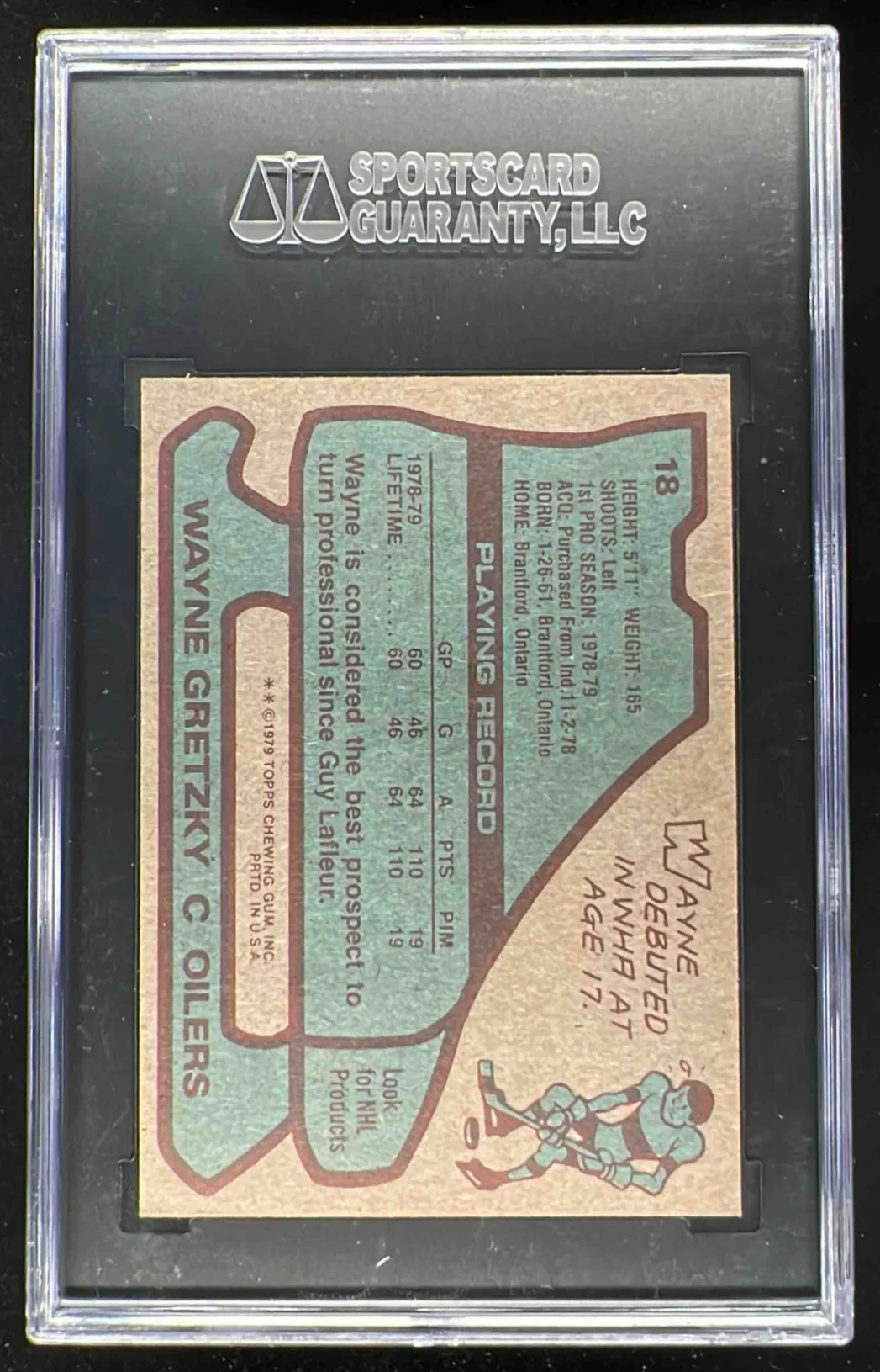 1979-80 Topps #18 Wayne Gretzky UER RC SGC 5.5 - Image 2
