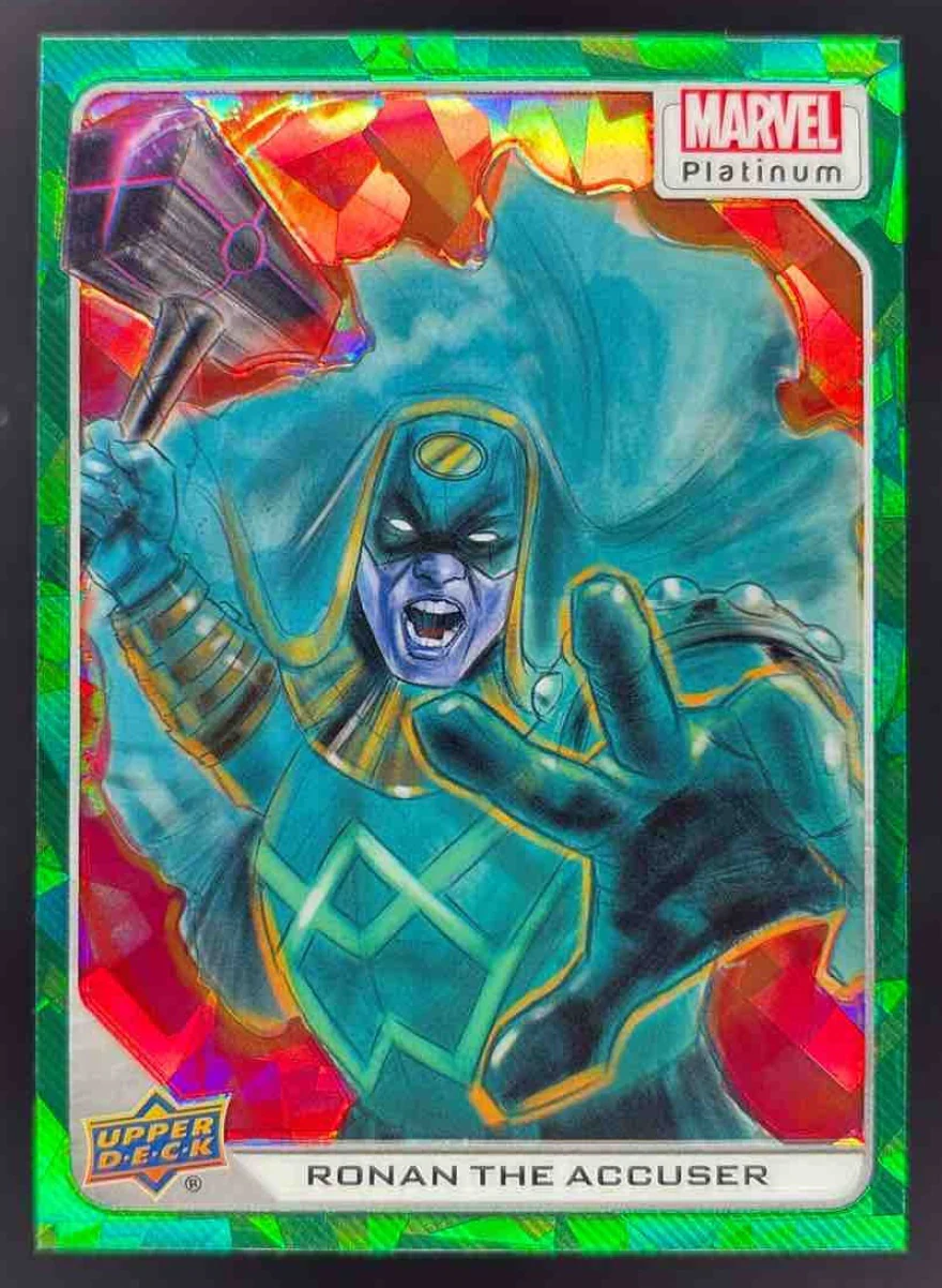 2023 Upper Deck Marvel Platinum Green Crackle #27 Ronan The Accuser /99