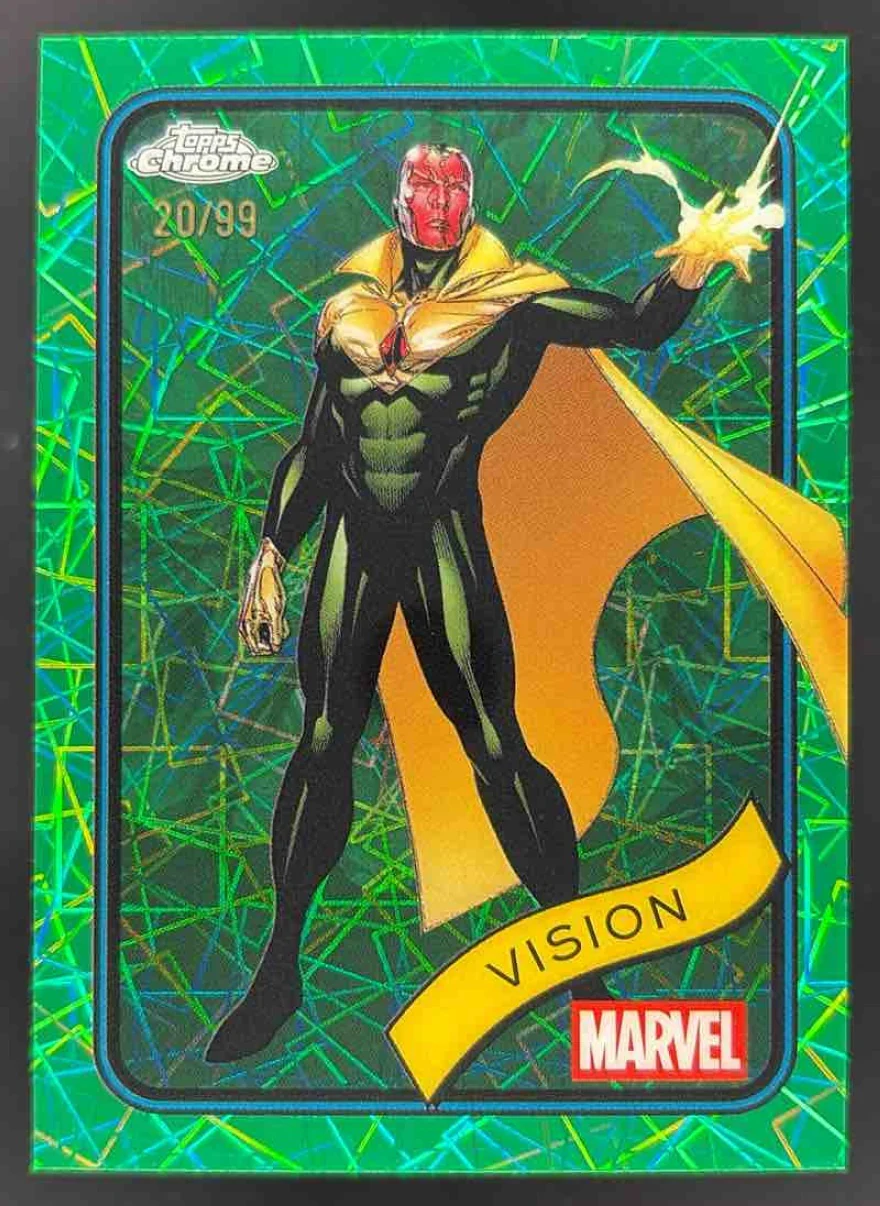 2025 Topps Chrome Marvel Hulk Green Lazer Refractor #139 Vision /99