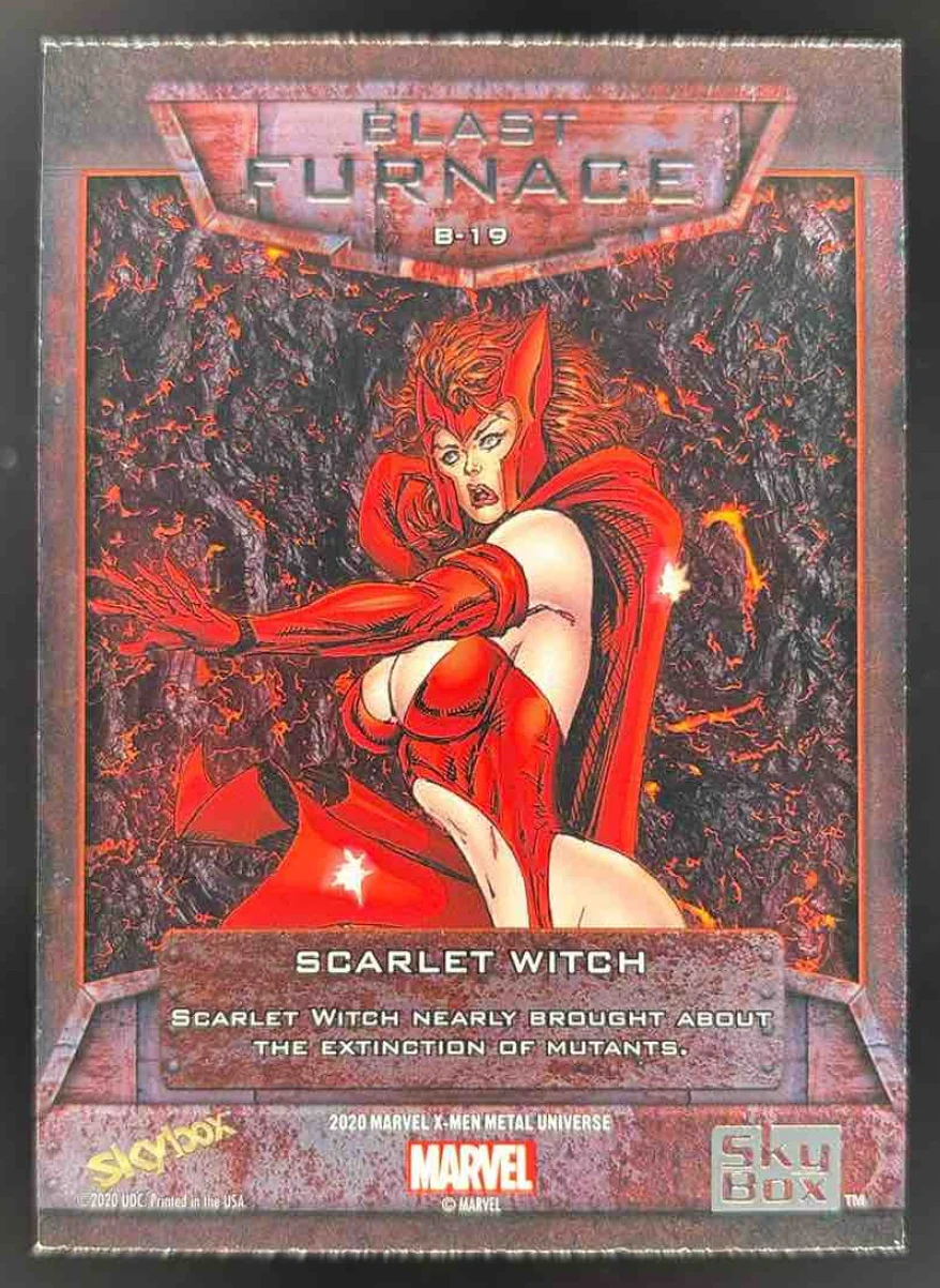2021 Skybox Metal Universe Marvel X-Men Blast Furnace #B-19 Scarlet Witch - Image 2
