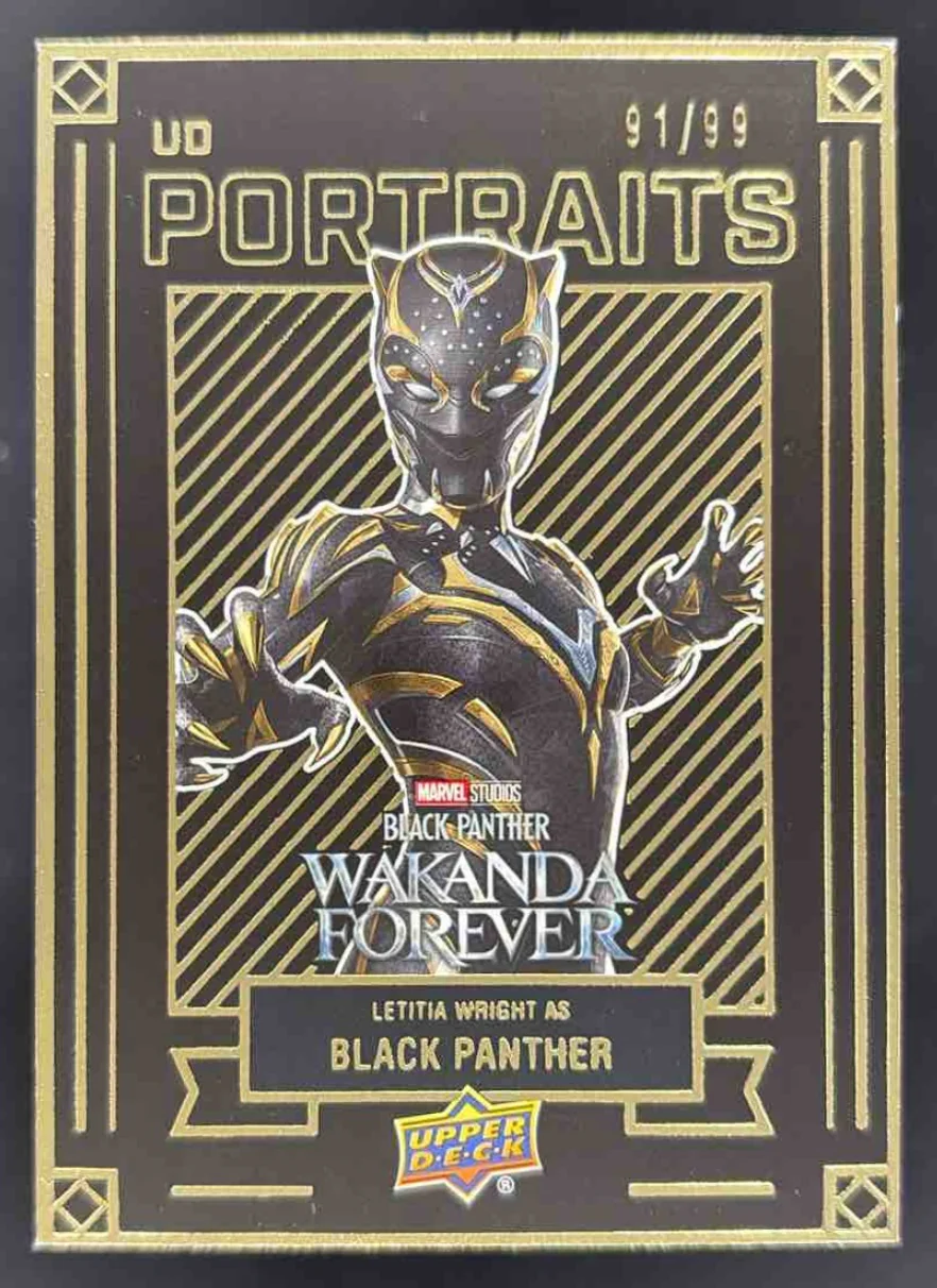 2024 UD Marvel Studios Portraits Gold #P54 Letitia Wright Black Panther /99