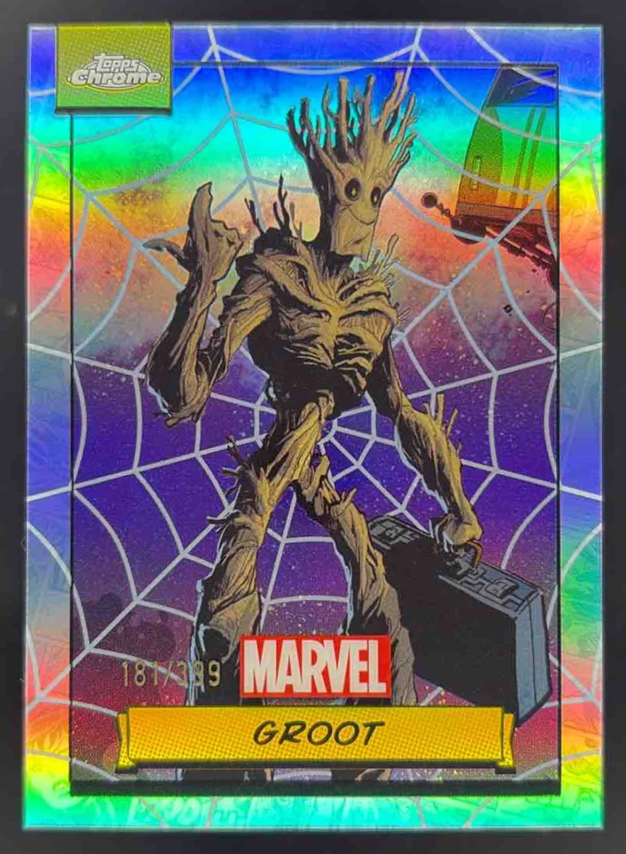 2024 Topps Chrome Marvel Spiderweb Refractor #70 Groot /399