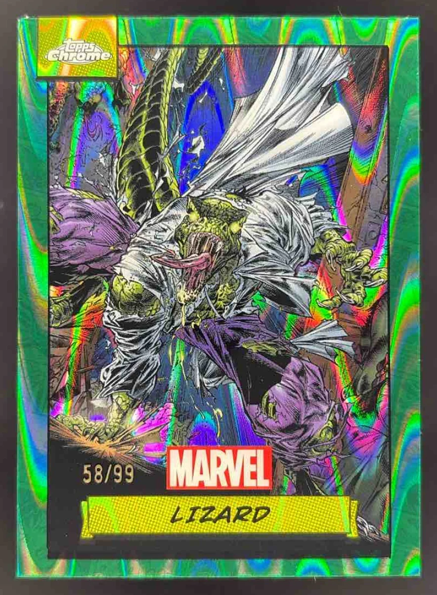 2024 Topps Chrome Marvel Green Gamma Ray Wave Refractor #128 Lizard /99