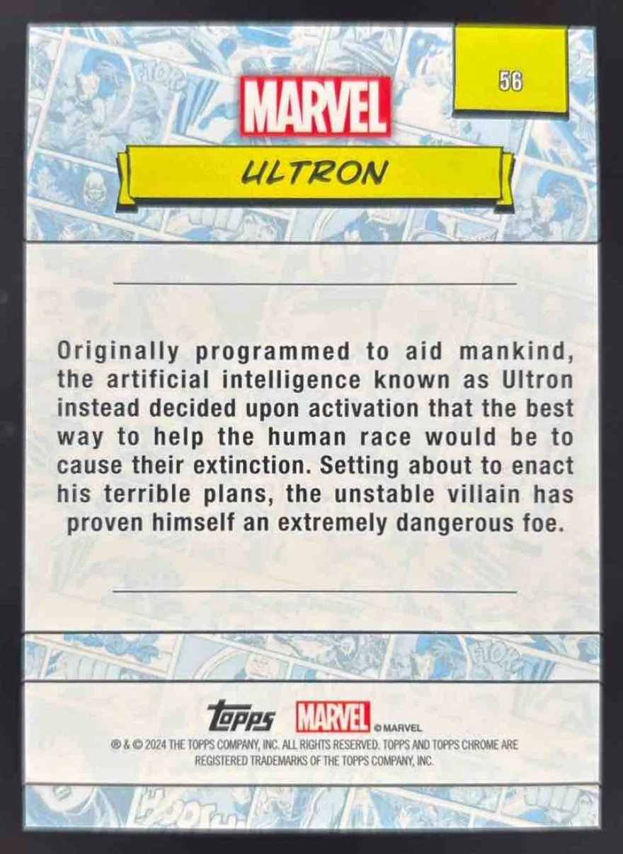 2024 Topps Chrome Marvel Purple Refractor #56 Ultron /75 - Image 2
