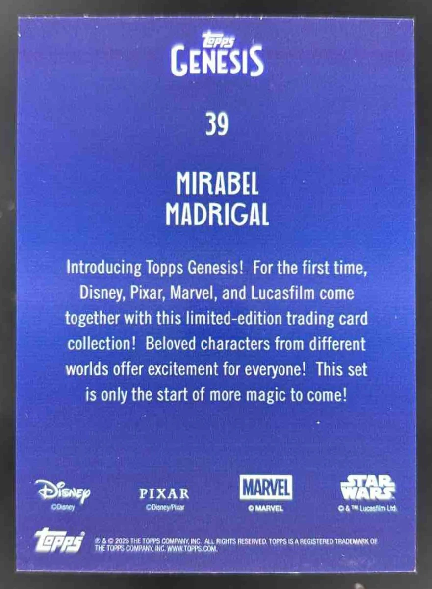 2025 Topps Disney Genesis #39 Mirabel Madrigal /99 - Image 2