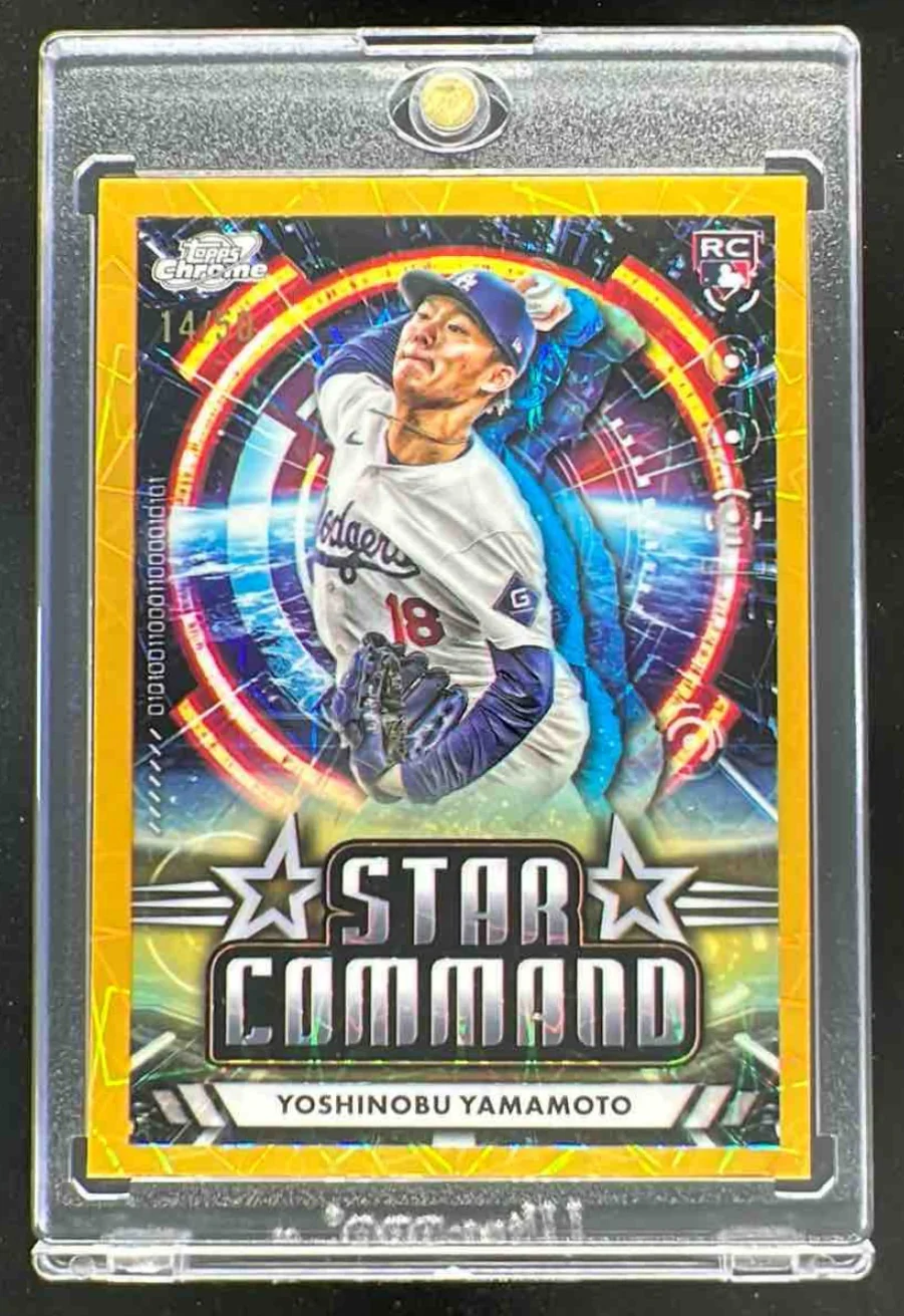 2024 Topps Cosmic Star Command Gold Interstellar Yoshinobu Yamamoto RC /50