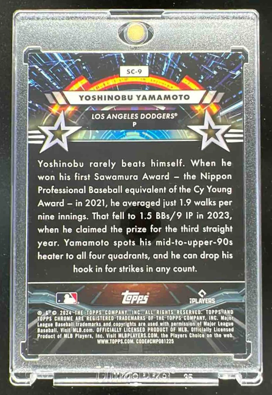 2024 Topps Cosmic Star Command Gold Interstellar Yoshinobu Yamamoto RC /50 - Image 2