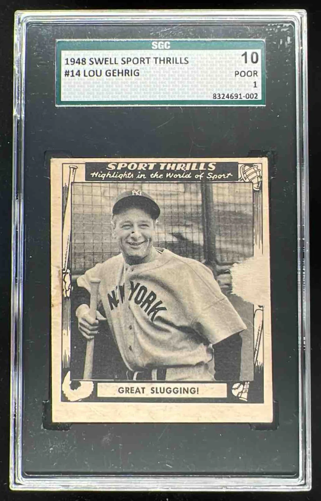 1948 Swell Sport Thrills #14 Great Slugging!: Lou Gehrig s Four Homers SGC 1
