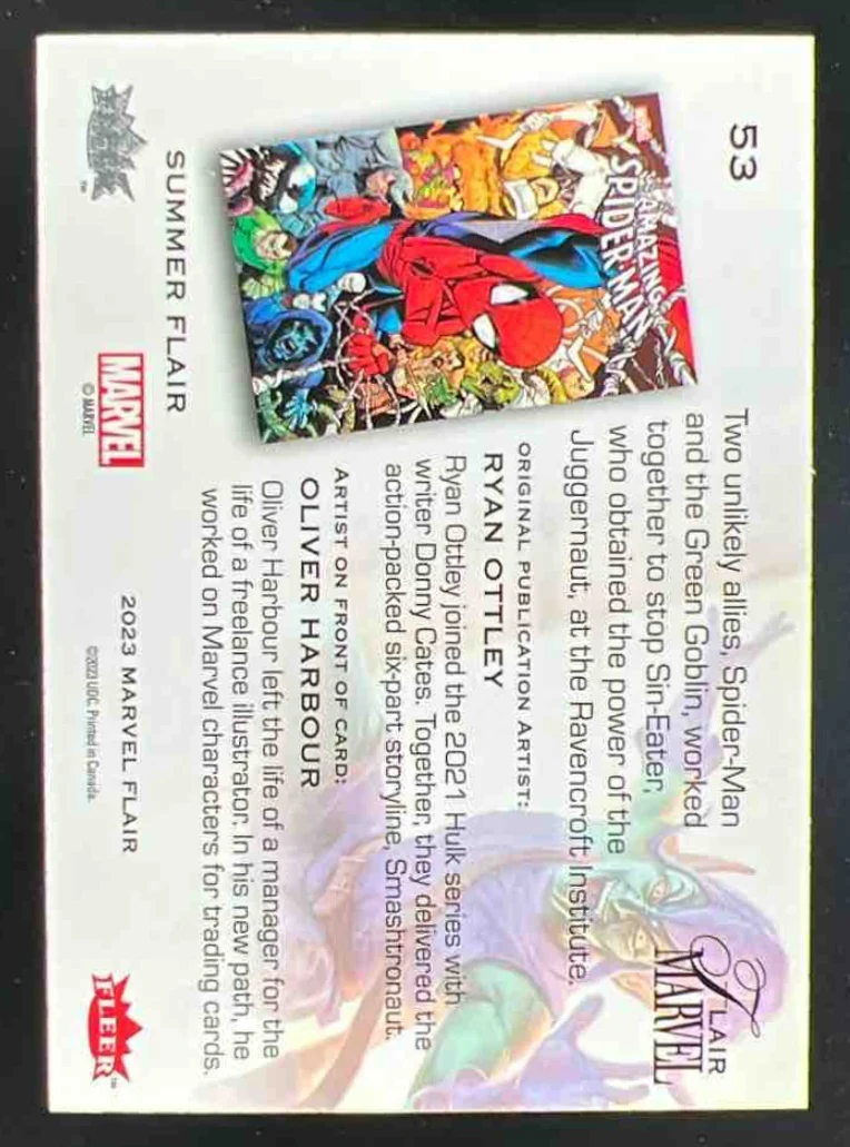 2023 Fleer Marvel Flair Summer #53 Green Goblin /50 - Image 2