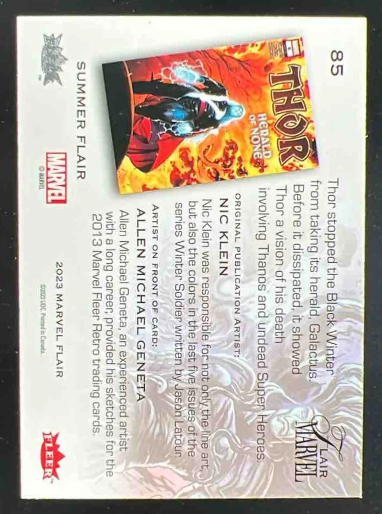 2023 Fleer Marvel Flair Summer #85 Black Winter /50 - Image 2