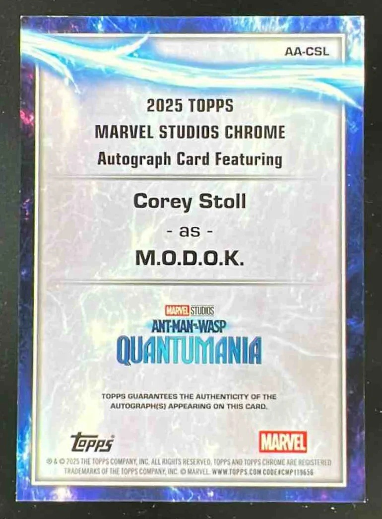 2025 Topps Chrome Marvel Gold Refractor Corey Stoll as M.O.D.O.K. Auto /50 - Image 2