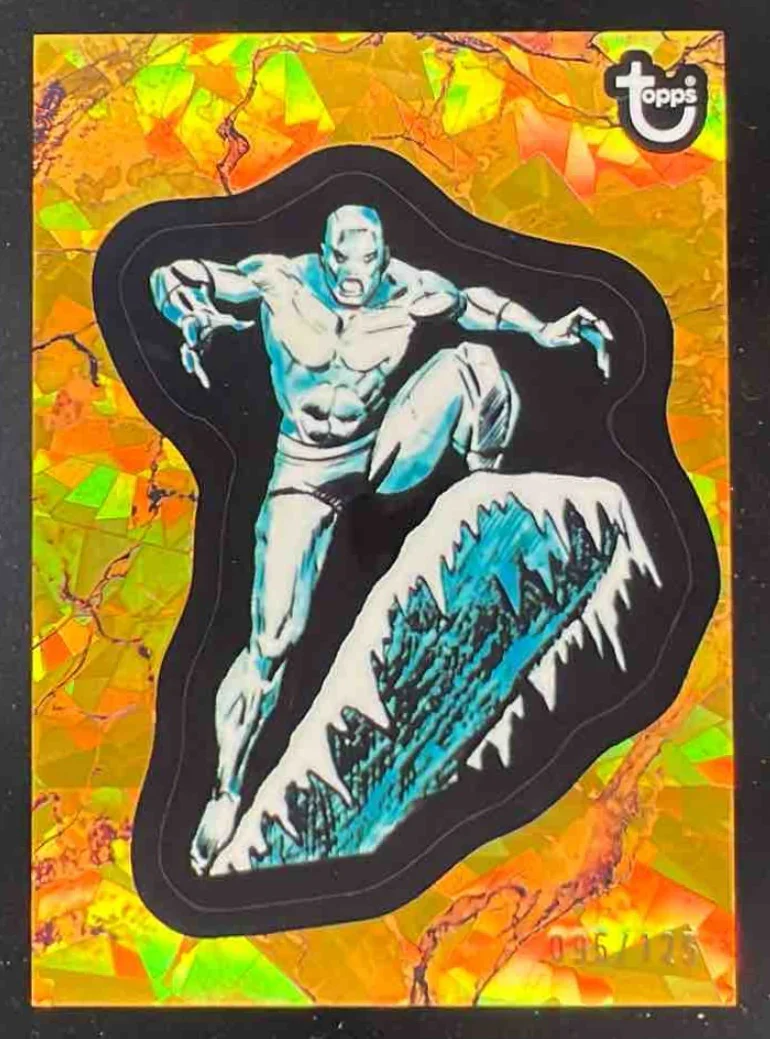 2025 Topps Marvel Comic Book Heroes 1975 Gold Atomic #43 Ice Man /125