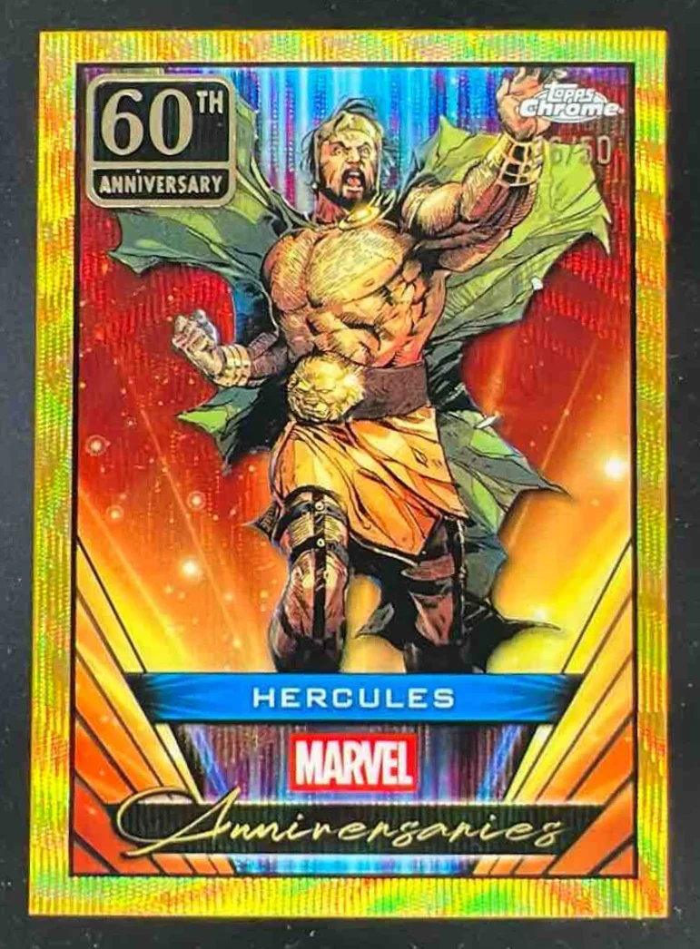 2025 Topps Chrome Marvel Marvel Gold Wave Refractor #MA-3 Hercules /50