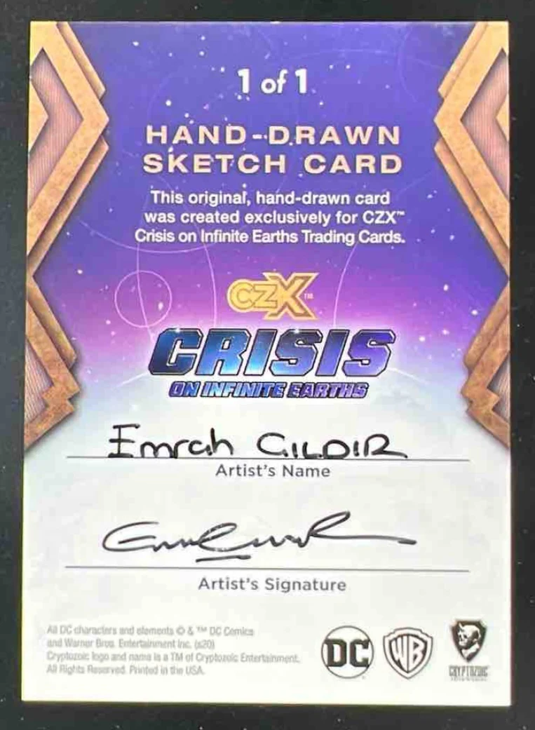 Cryptozoic DC Sketch Card Artist Autograph Emrah Gildir Auto 1/1 - Image 2