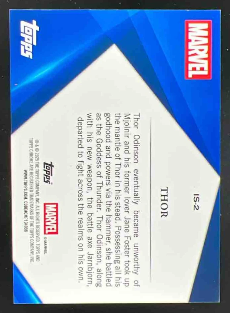 2025 Topps Chrome Marvel Sapphire Infinite Sapphire #IS-2 Thor - Image 2