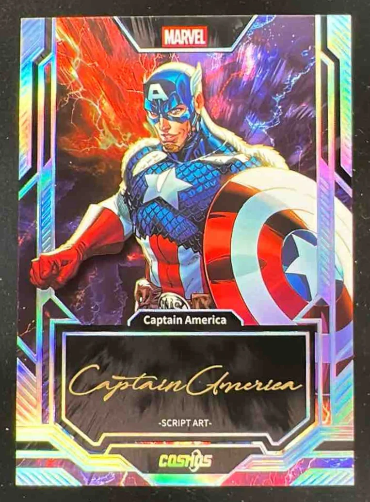2025 Kakawow Marvel Script Art Trading Card #CM-PP-03 Captain America /100