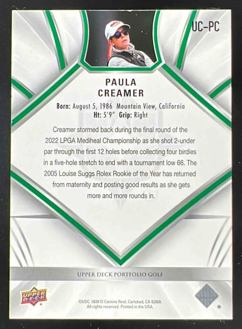 2024 Upper Deck Portfolio Ultimate Collection #UC-PC Paula Creamer /299 - Image 2