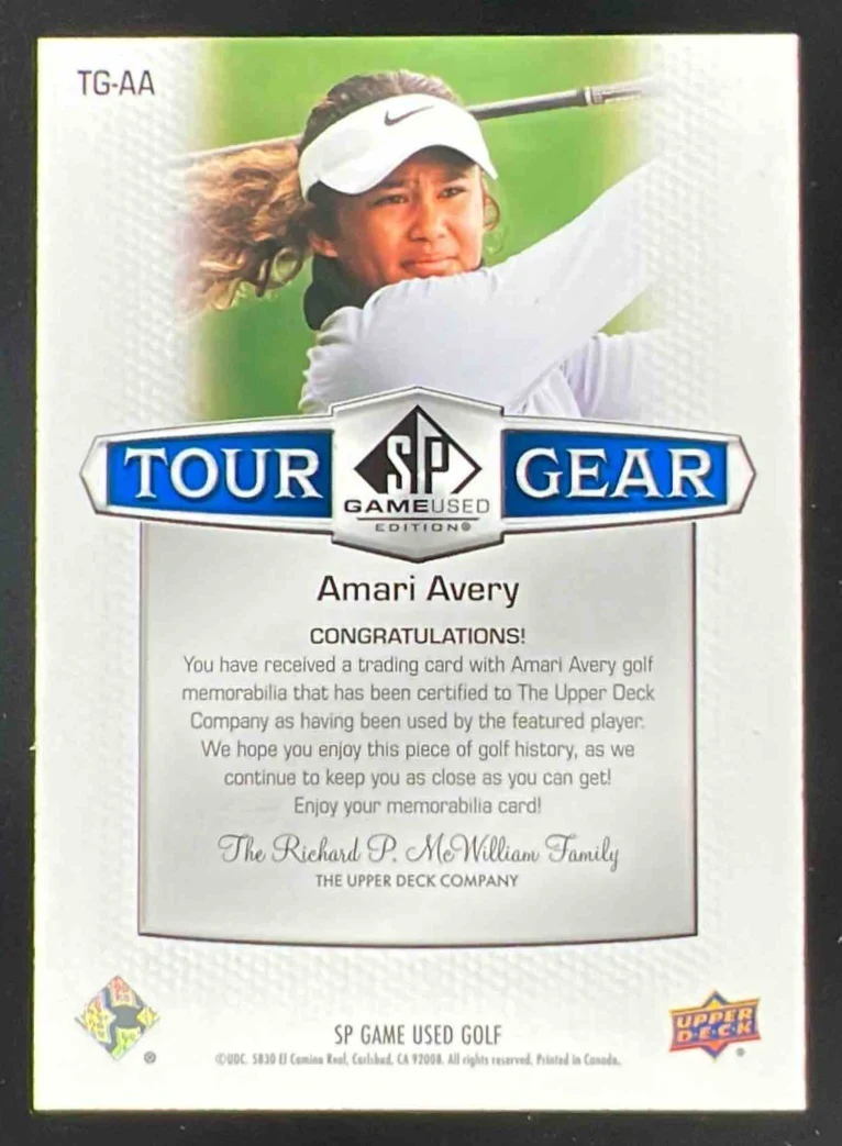 2024 Upper Deck SP Game Used Tour Gear Shirt/Cap #TG-AA Amari Avery /49 - Image 2