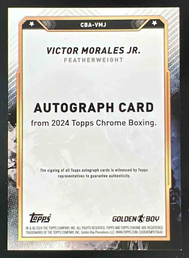 2024 Topps Chrome Gold Refractor #CBA-VMJ Victor Morales Jr. Auto /50 - Image 2
