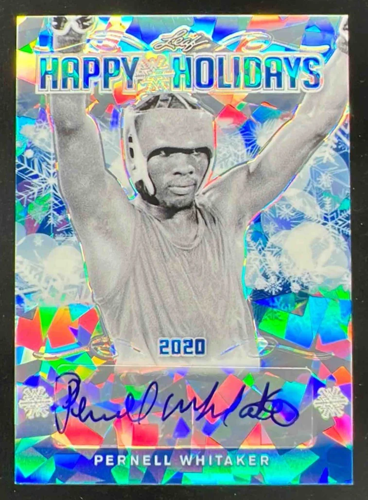 2020 Leaf Happy Holidays Crystal Blue #HH-PW1 Pernell Whitaker Auto /10