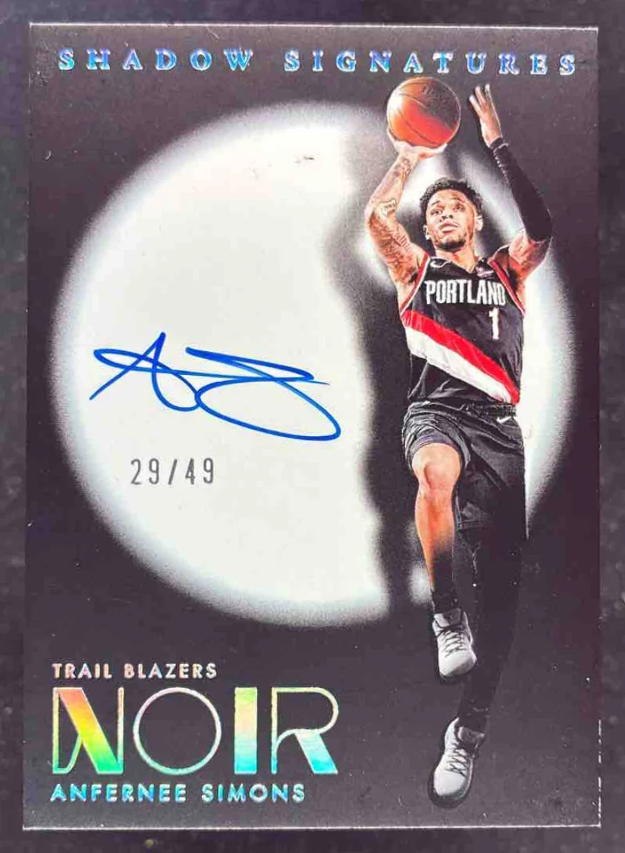 2024 Panini Noir Shadow Signatures #36 Anfernee Simons Auto /49