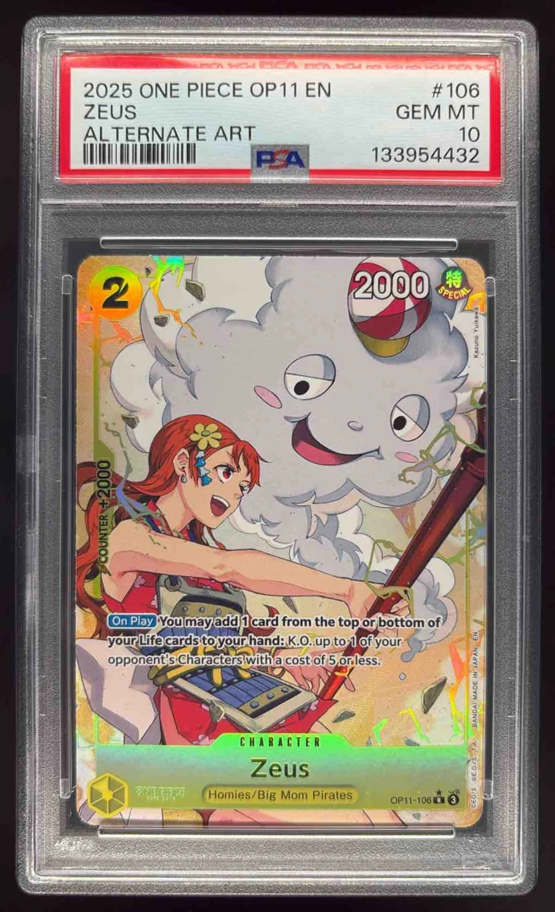 2025 One Piece OP11 EN Alternate Art #106 Zeus PSA 10