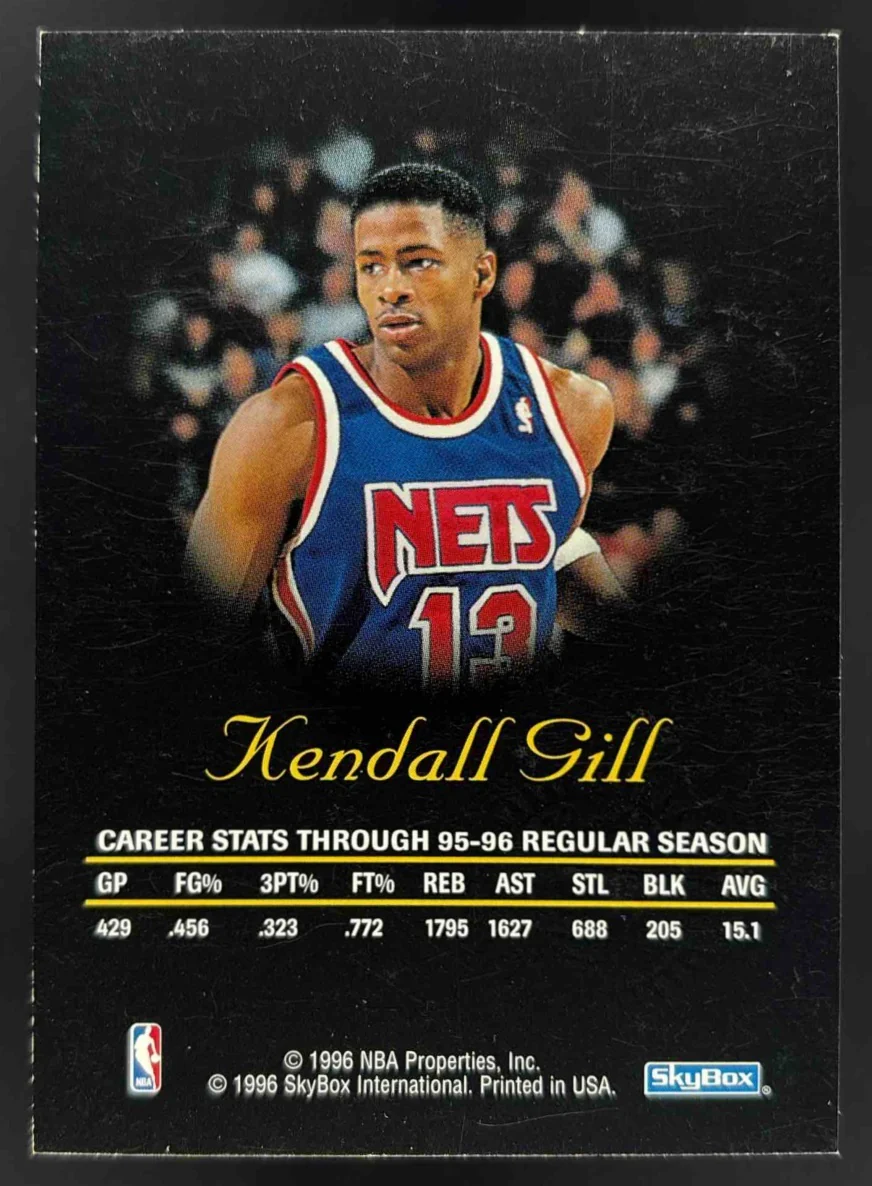 1996-97 Skybox Z-Force Autographics Black Ink #NNO Kendall Gill Auto - Image 2