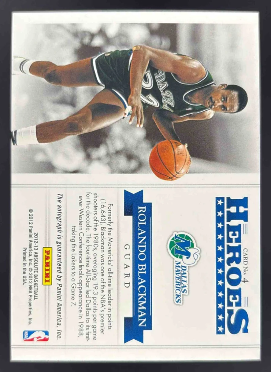 2012-13 Panini Absolute Heroes Autographs #4 Rolando Blackman Auto /99 - Image 2