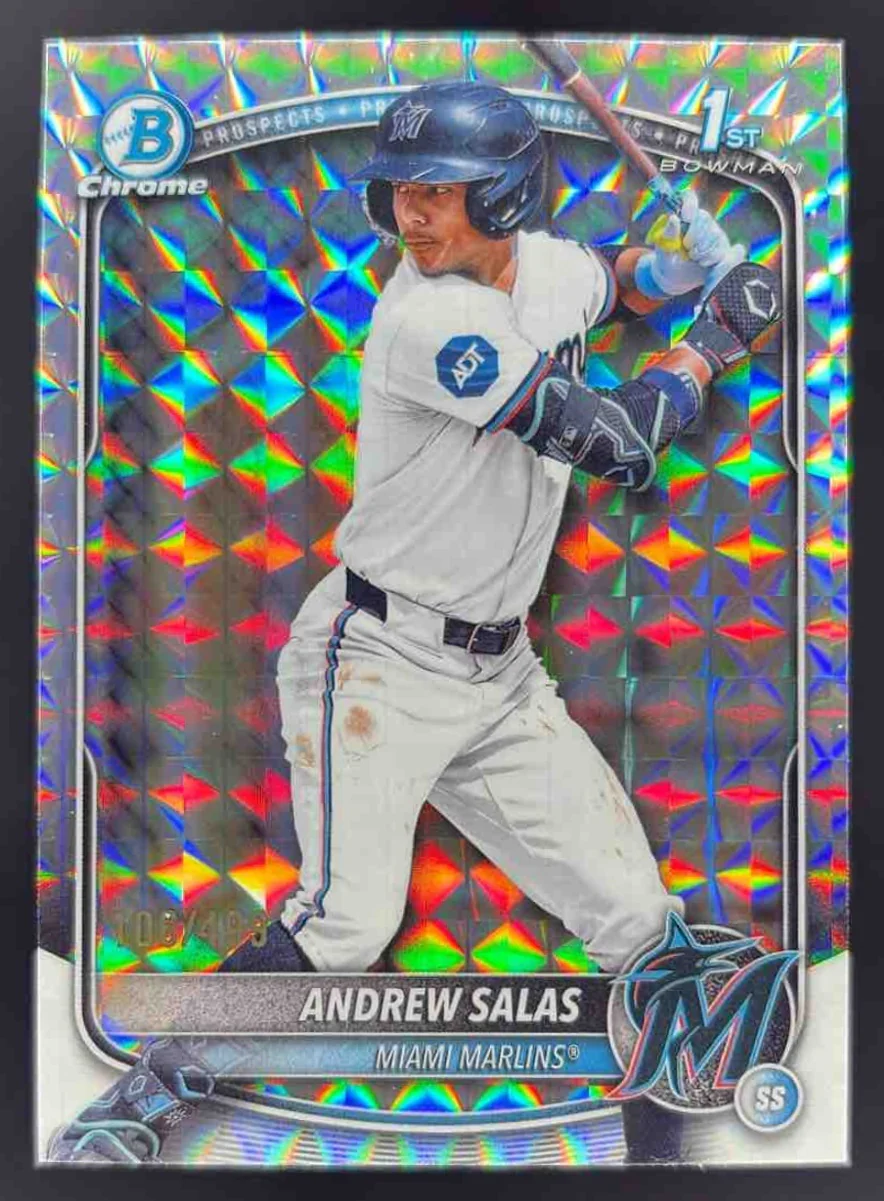 2025 Bowman Chrome Prospects Geometric Refractor #BCP-156 Andrew Salas RC /499