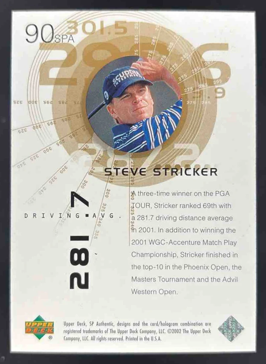 2002 SP Authentic Limited #90 Steve Stricker /100 - Image 2