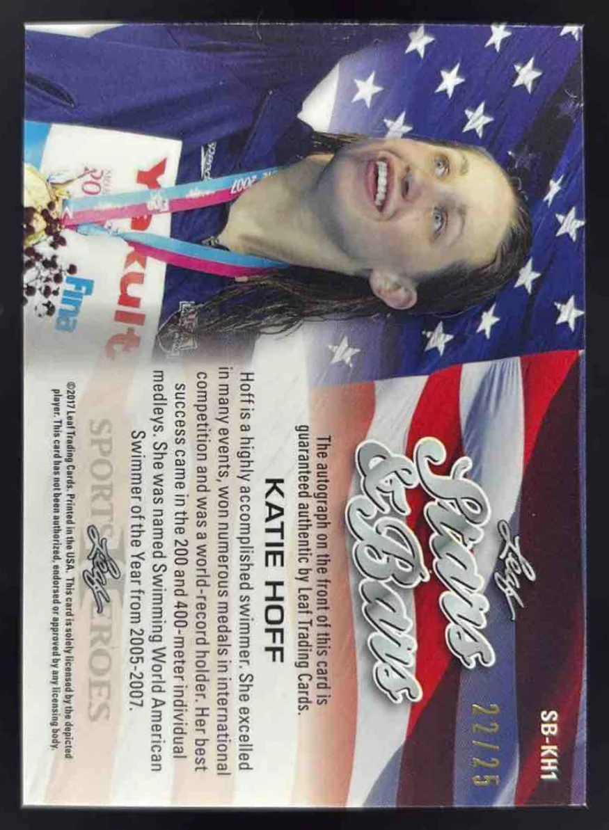 2017 Leaf Metal Sports Heroes Stars and Bars Wave #SB-KH1 Katie Hoff Auto /25 - Image 2